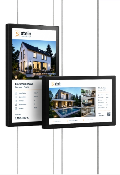 Winlution Displays im Hoch- und Querformat