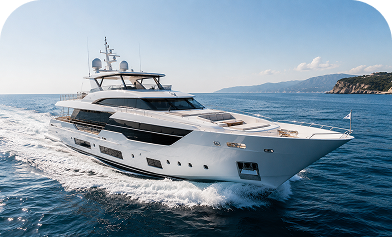 Luxusyacht auf dem Mittelmeer